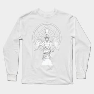 Baphomet White and black Long Sleeve T-Shirt